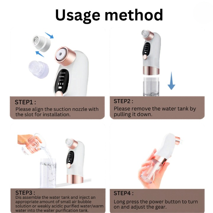 Hydra Facial Blackhead & Whitehead Remover O-Clean Deep Pore Purifying Micro-Bubble Device