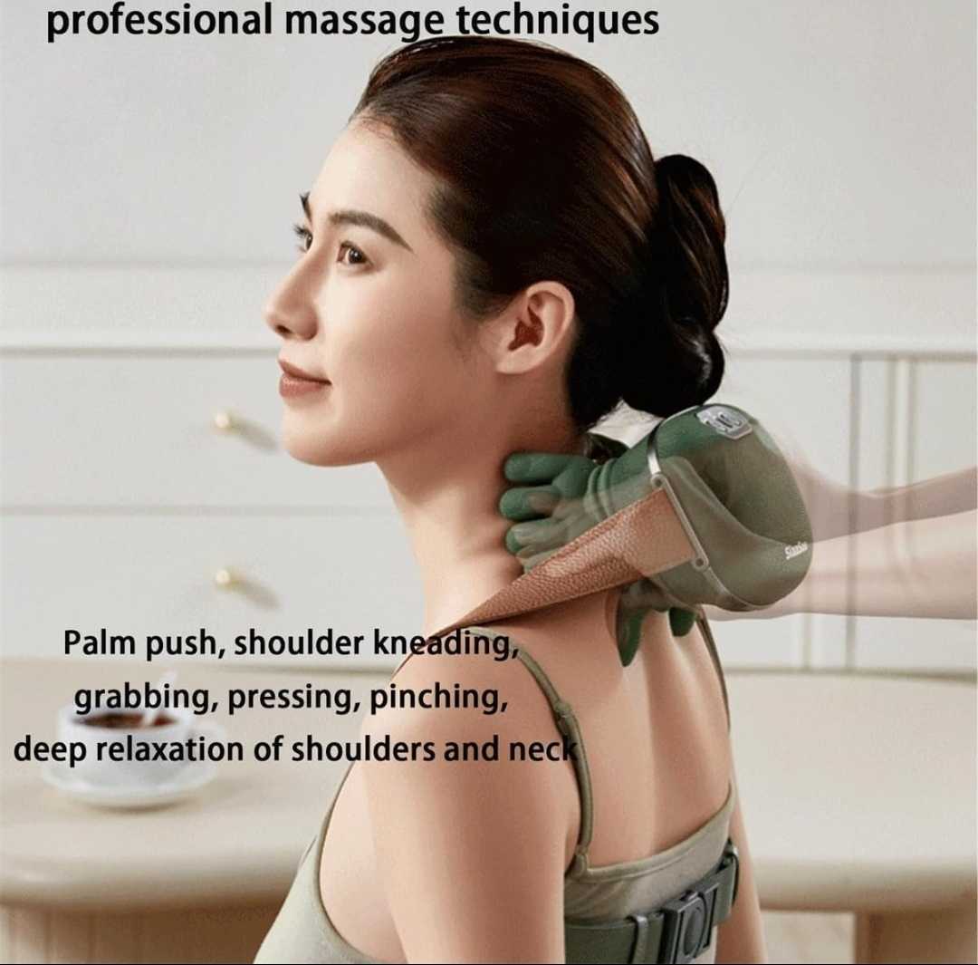 Smart Finger Pressure Neck Massager – Electric Deep Kneading Heated Back & Shoulder Massager | Pain Relief Relaxation Device for Home