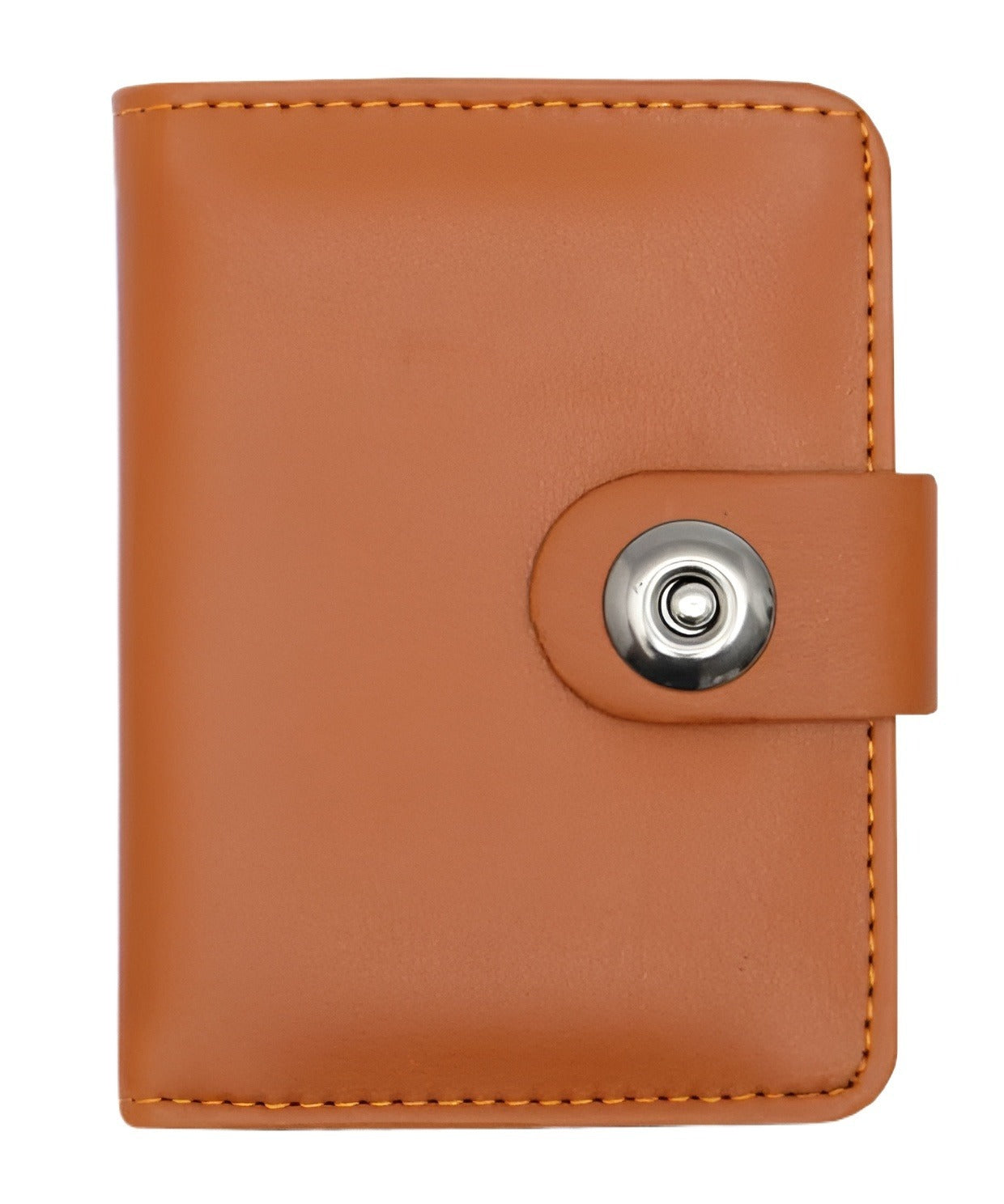 Leather Wallet for Men & Boys | Slim Bifold Design | 5 Card Holders + 1 Main Compartment | Magnetic Button Closure | Black