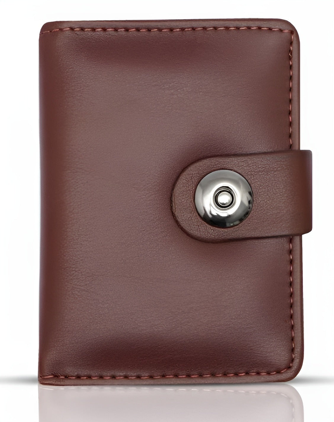 Leather Wallet for Men & Boys | Slim Bifold Design | 5 Card Holders + 1 Main Compartment | Magnetic Button Closure | Black