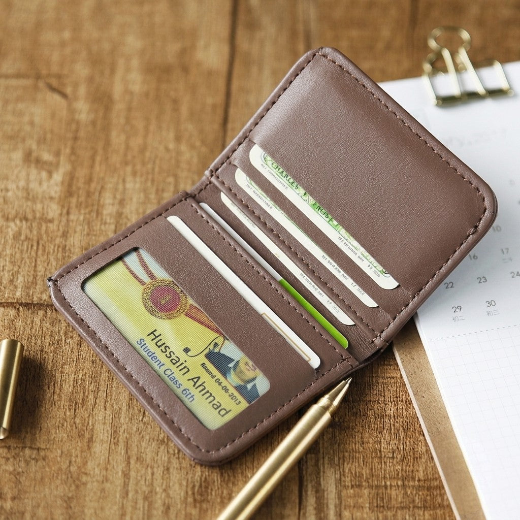 Fashion Slim PU Wallet Card Holder for Men & Women Black