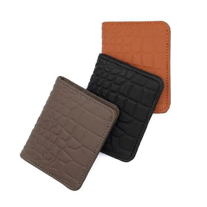 Men's Slim Leather Bifold Wallet with Card Slots & ID Window - Random Color