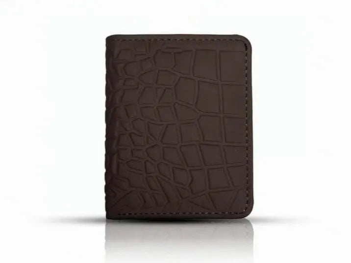 Men's Slim Leather Bifold Wallet with Card Slots & ID Window - Random Color