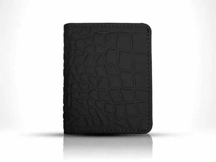 Men's Slim Leather Bifold Wallet with Card Slots & ID Window - Random Color