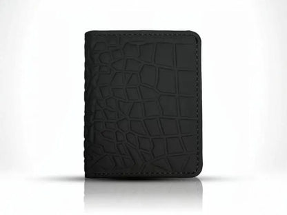 Men's Slim Leather Bifold Wallet with Card Slots & ID Window - Random Color
