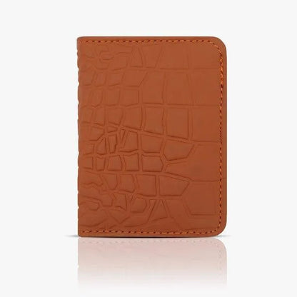 Men's Slim Leather Bifold Wallet with Card Slots & ID Window - Random Color