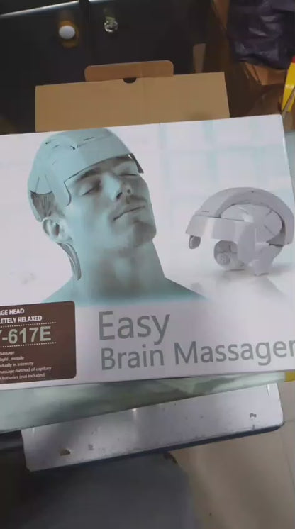 Electromagnet Electric Head Massager Digital Treatment Vibration Head Helmet Health Spa Brain pstress Pain Relief Massage Relax Easy Acupuncture Point (non rechargeable)